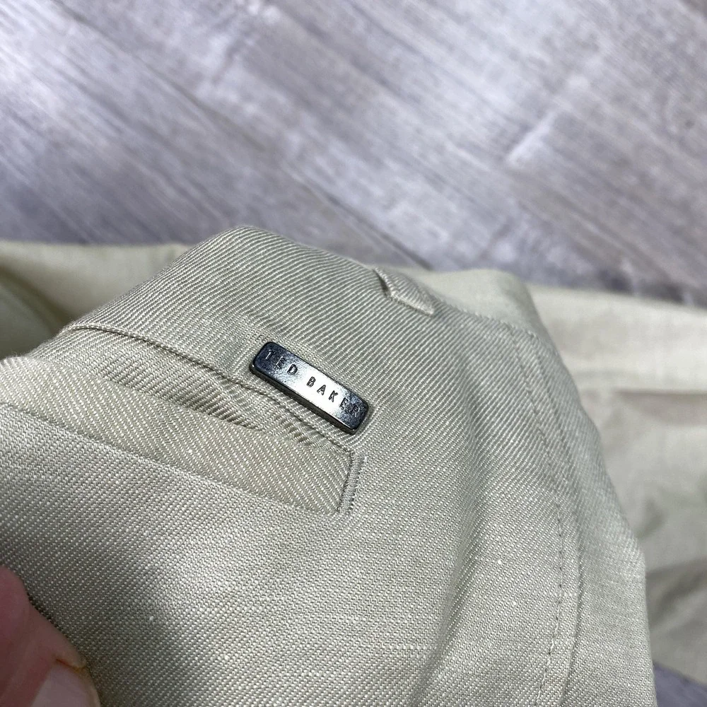 Ted Baker London Pants Mens 34 Beige Khaki Flat Front Dress Chino Trousers